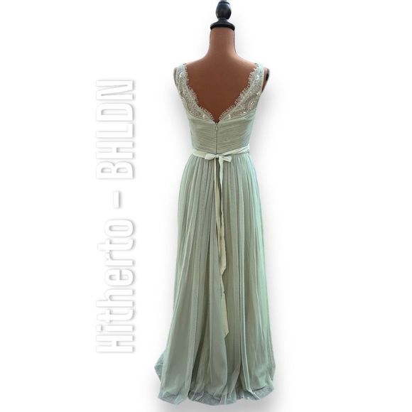 Hitherto A BHLDN Exclusive from Anthropologie, Fleur Bridesmaid Gown Sea Glass 2 - Picture 5 of 13
